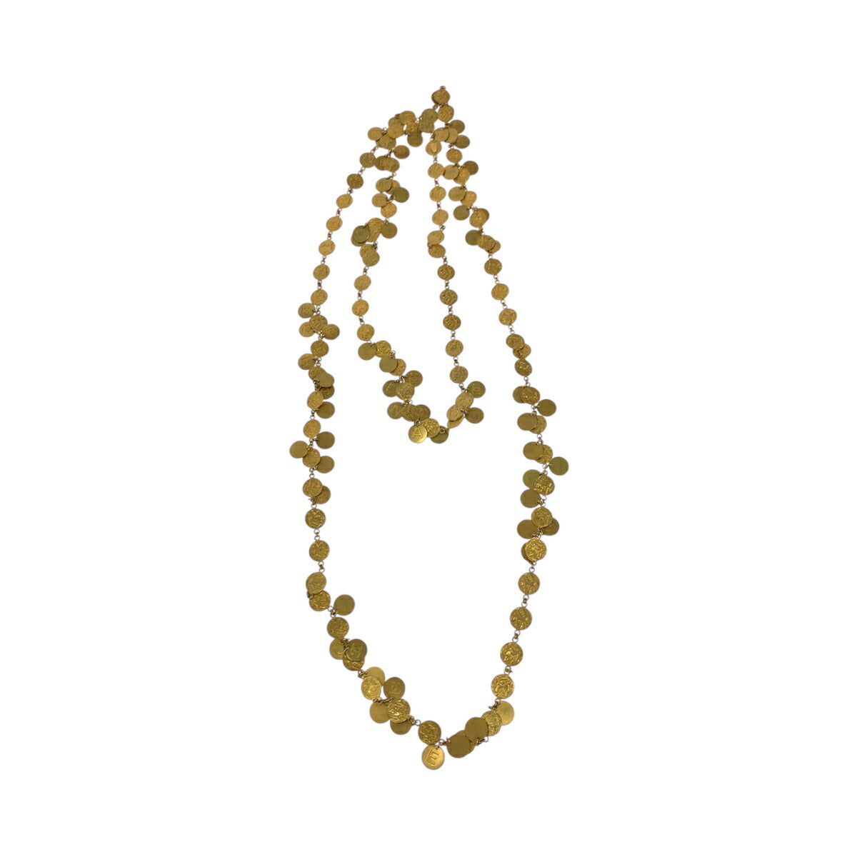 Chanel Vintage Gold Metal Coin Necklace