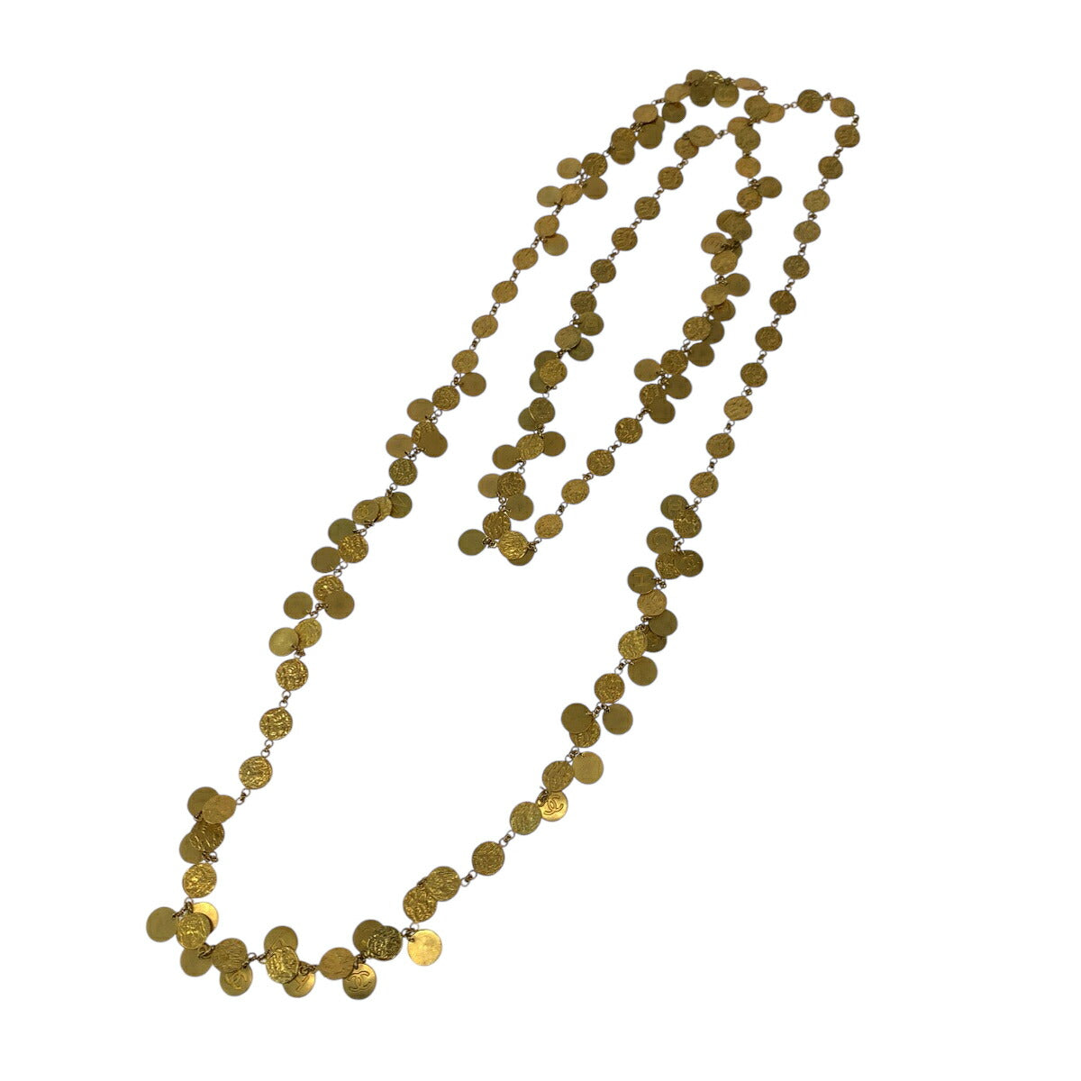 Chanel Vintage Gold Metal Coin Necklace