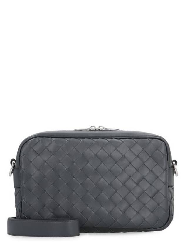 Bottega Veneta Intrecciato Camera Small Cross Bag Grey