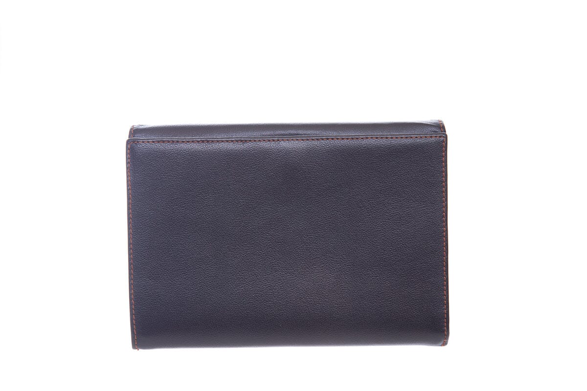 Saint Laurent Vintage  Black and Brown Stitch Leather Wallet
