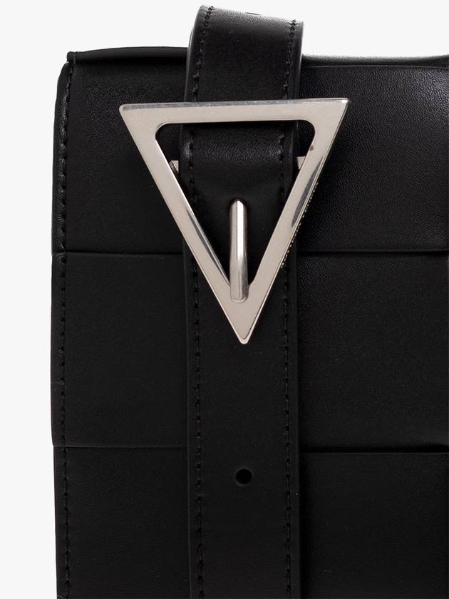 Bottega Veneta Urban Leather Crossbody Cassette Black Silver