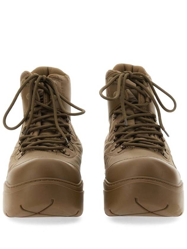 Bottega Veneta Nylon Puddle Bomber Ankle Boots Brown