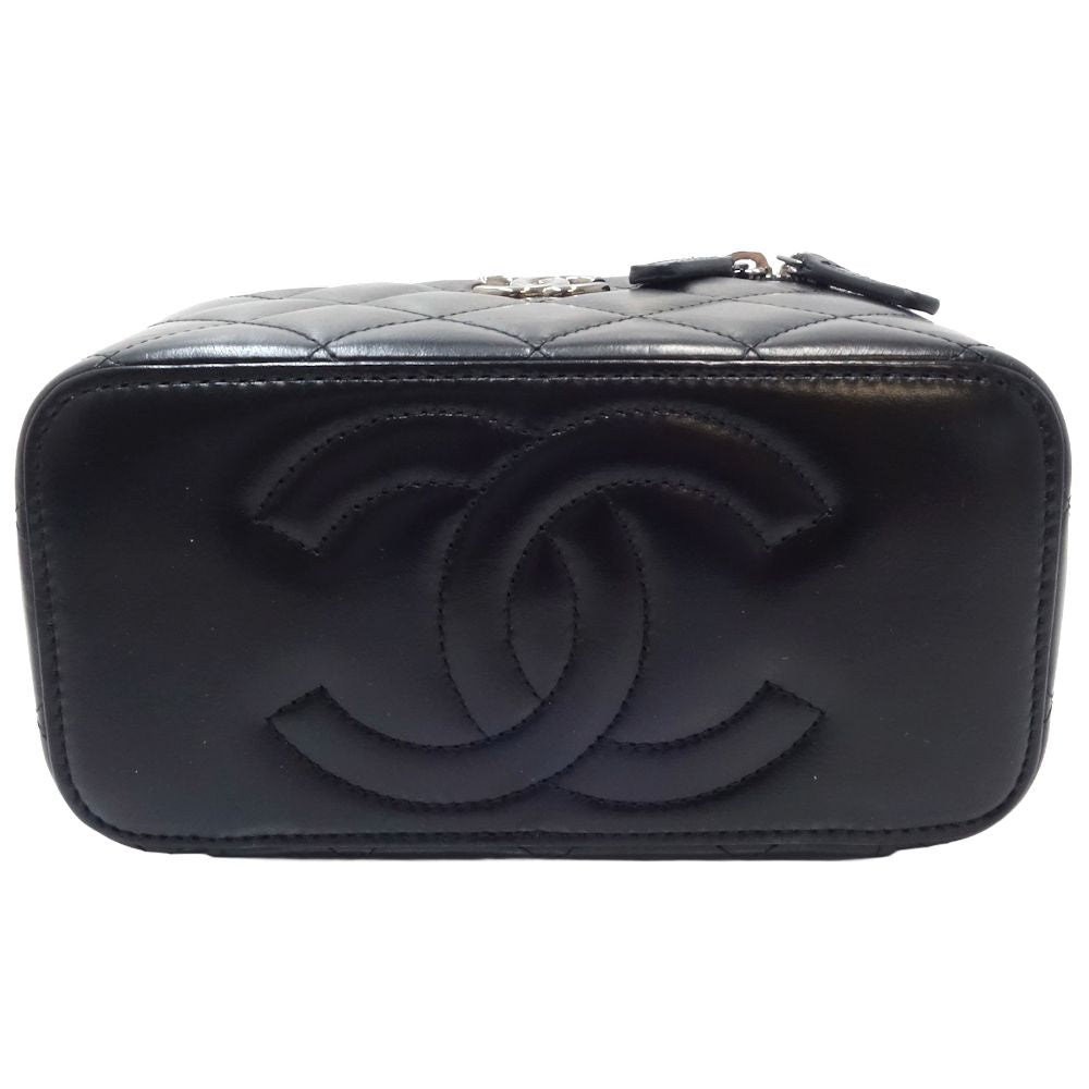 Chanel Lambskin Vanity Matelasse Top Handle Bag