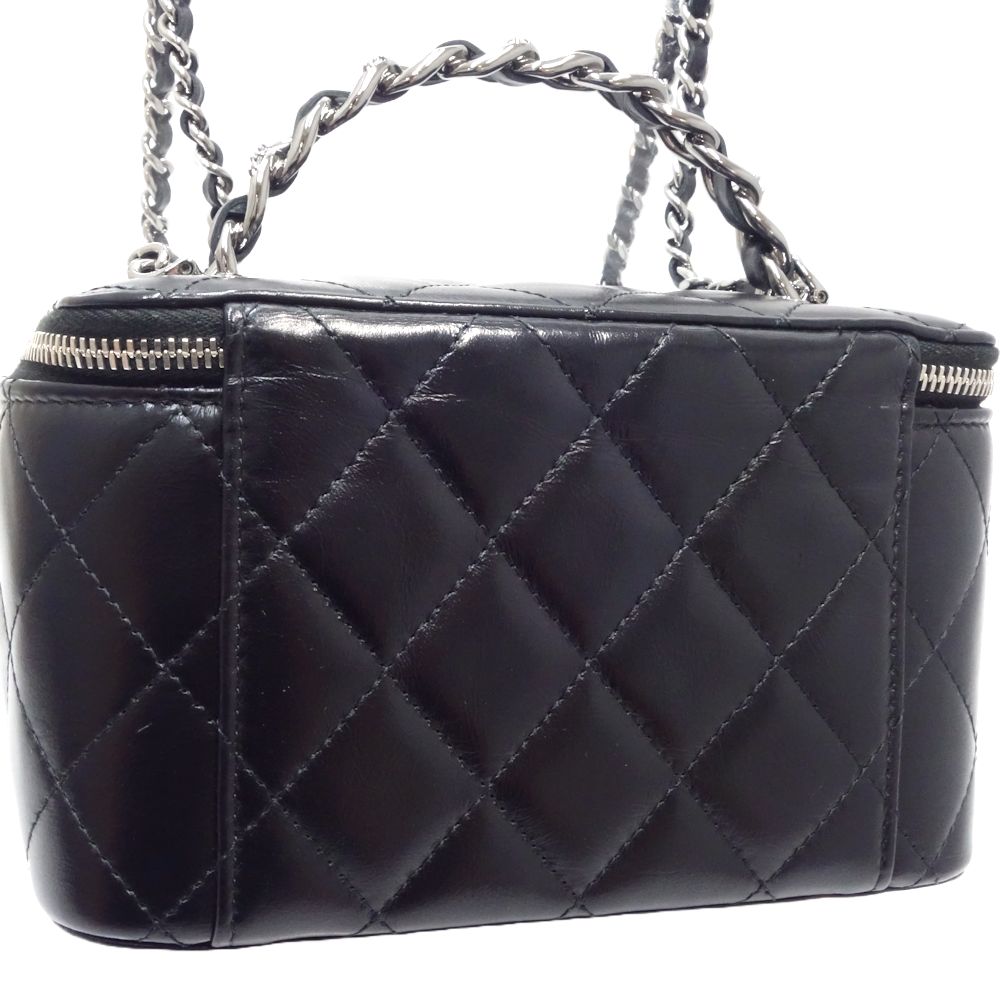 Chanel Lambskin Vanity Matelasse Top Handle Bag