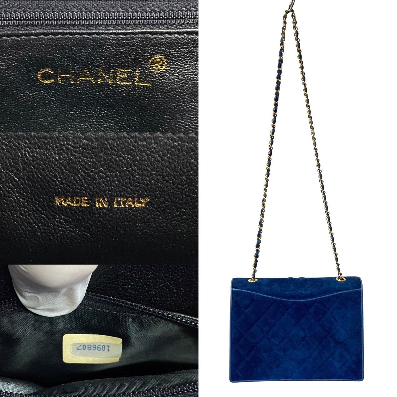 Chanel CC Suede Chain Shoulder Bag Suede Shoulder Bag 02493 in New Condition