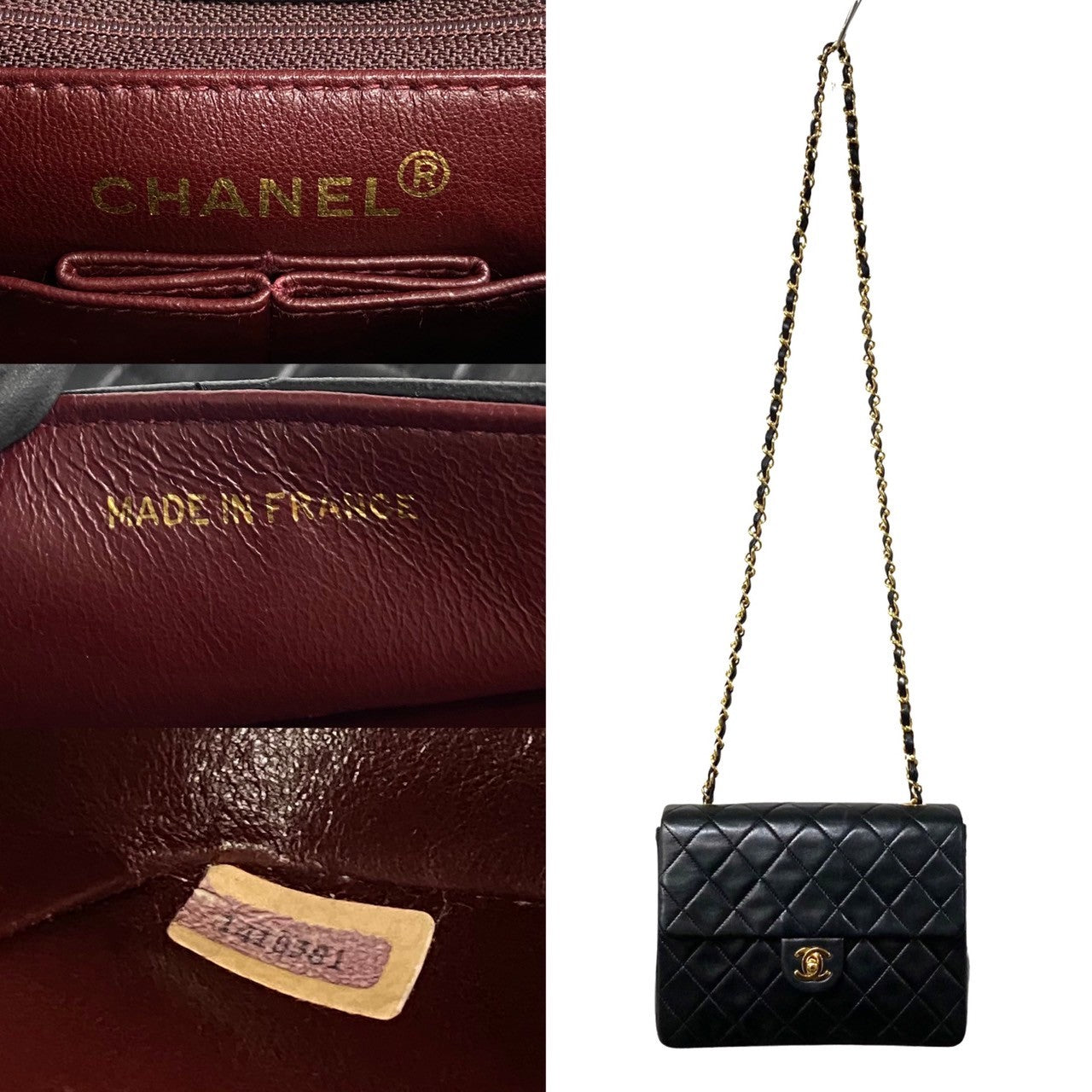 Chanel Classic Mini Square Single Flap Bag  Leather Crossbody Bag in New Condition