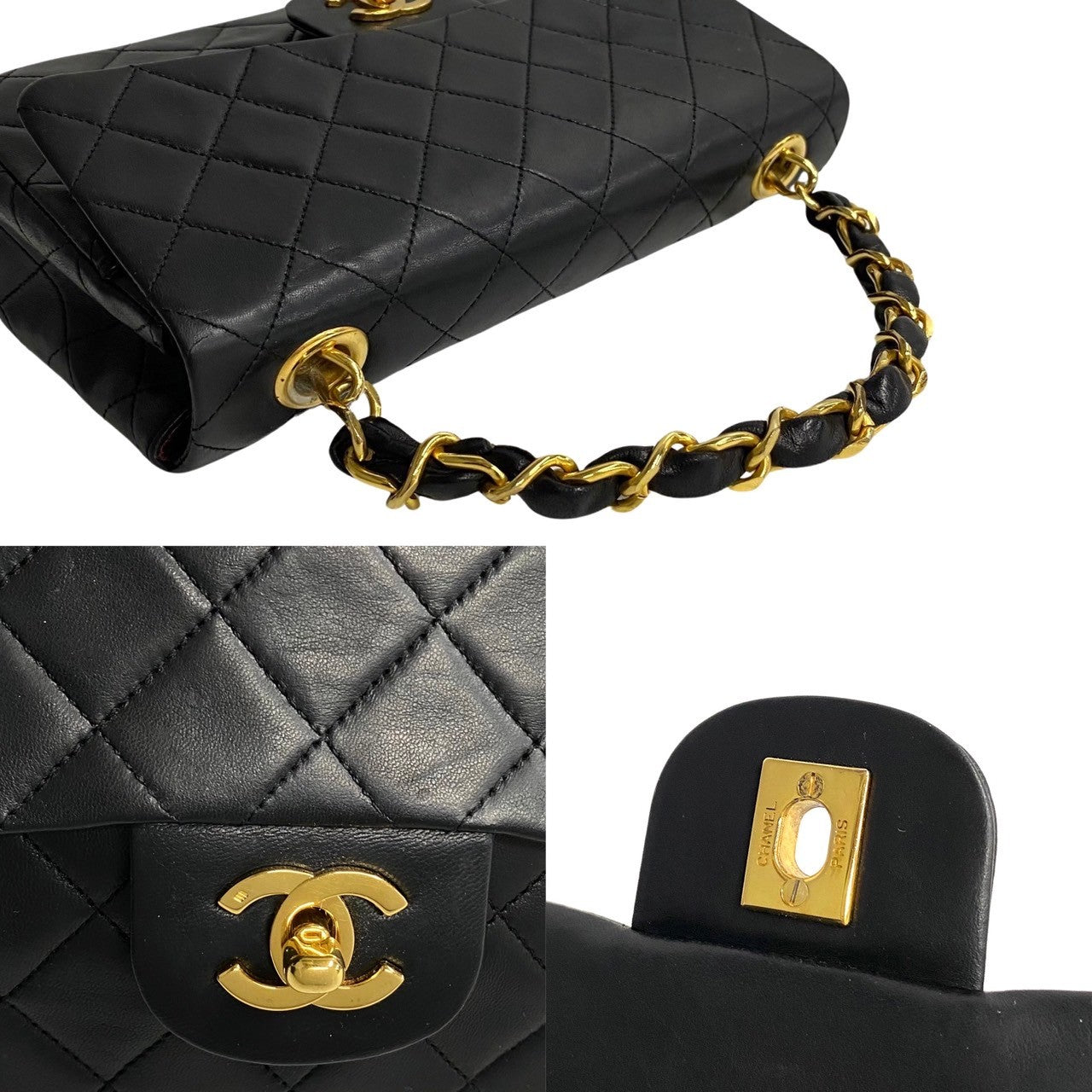 Chanel CC Matelasse Flap Top Handle Bag  Leather Handbag in New Condition
