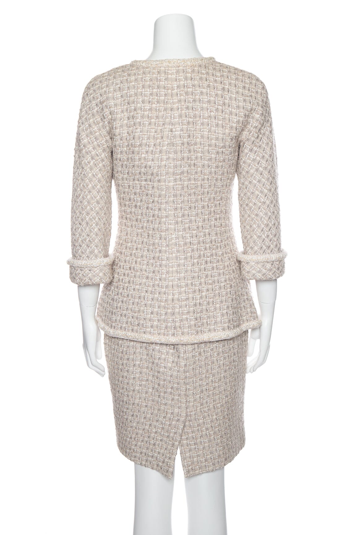 Chanel 2013 Grey Tweed Jacket and Dress Set SZ 38