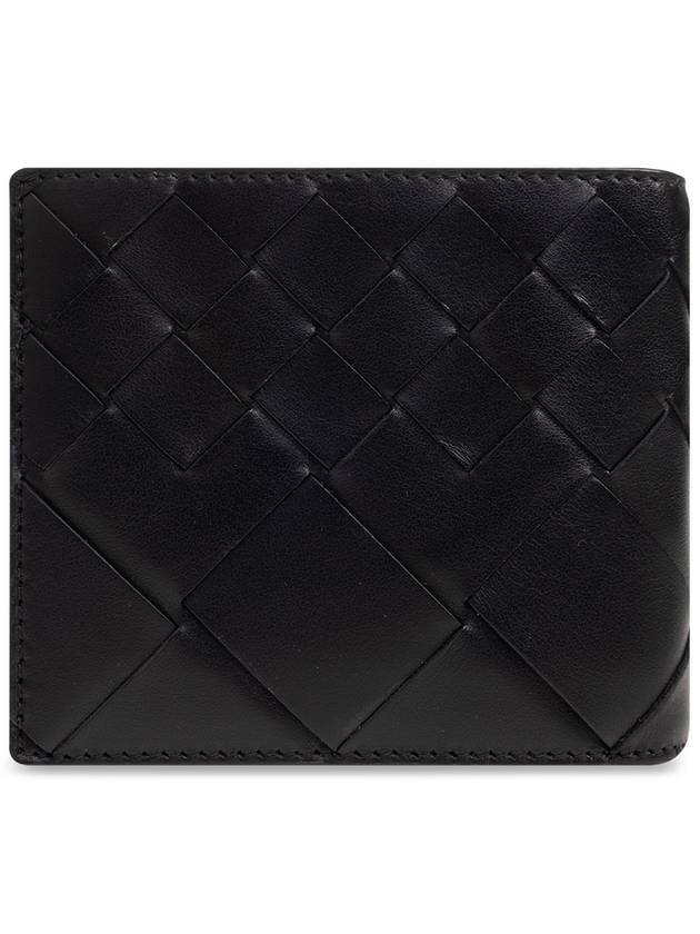 Bottega Veneta Intrecciato Leather Bi Fold Half Wallet Black