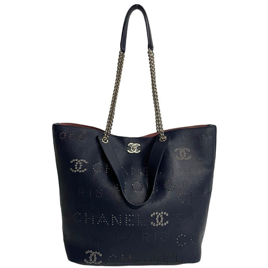 Chanel CC Logo Eyelets Bag  Leather Tote Bag in New Condition