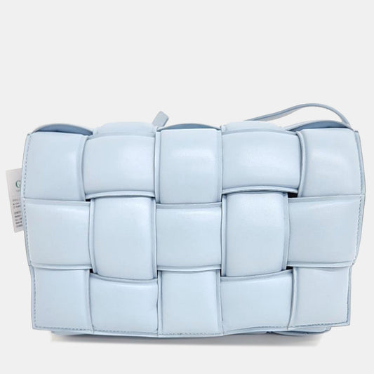 Bottega Veneta Light Blue Leather Padded Cassette Shoulder Bag