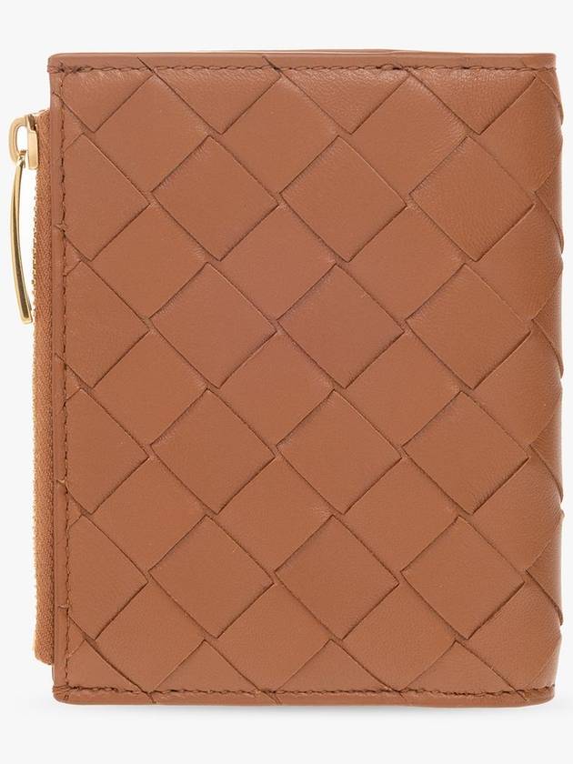 Bottega Veneta Intrecciato Small Leather Half Wallet Wood