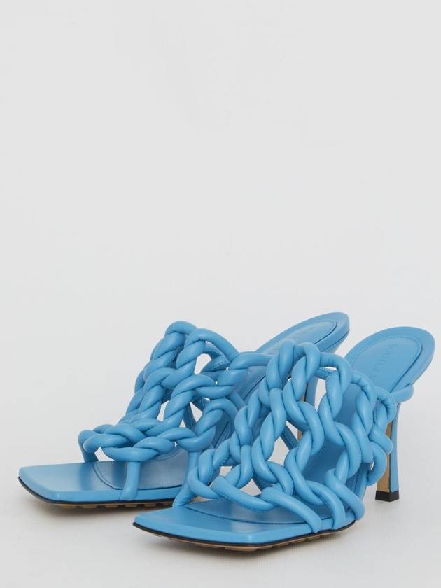 Bottega Veneta Stretch Twist Sandals Heel Blue