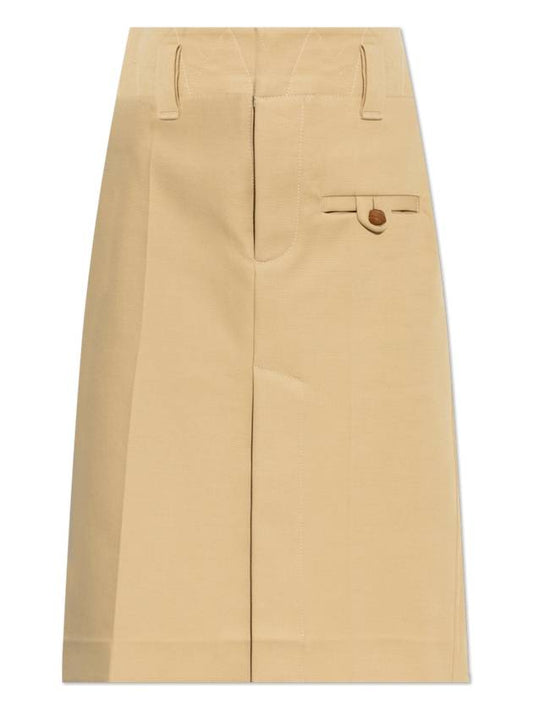 Bottega Veneta Pocket H-Line Skirt Beige