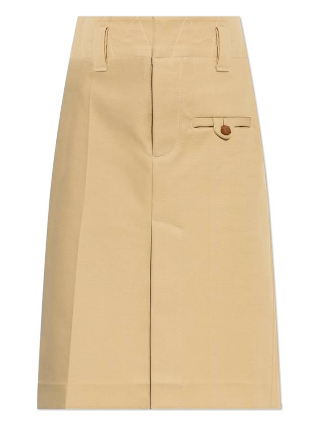 Bottega Veneta Pocket H-Line Skirt Beige