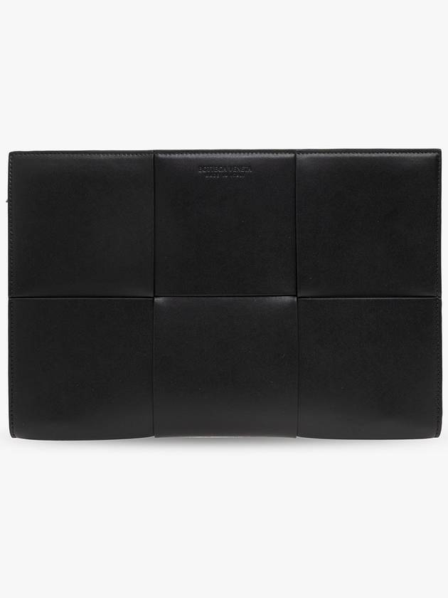 Bottega Veneta Maxi Intrecciato Leather Clutch Bag Black