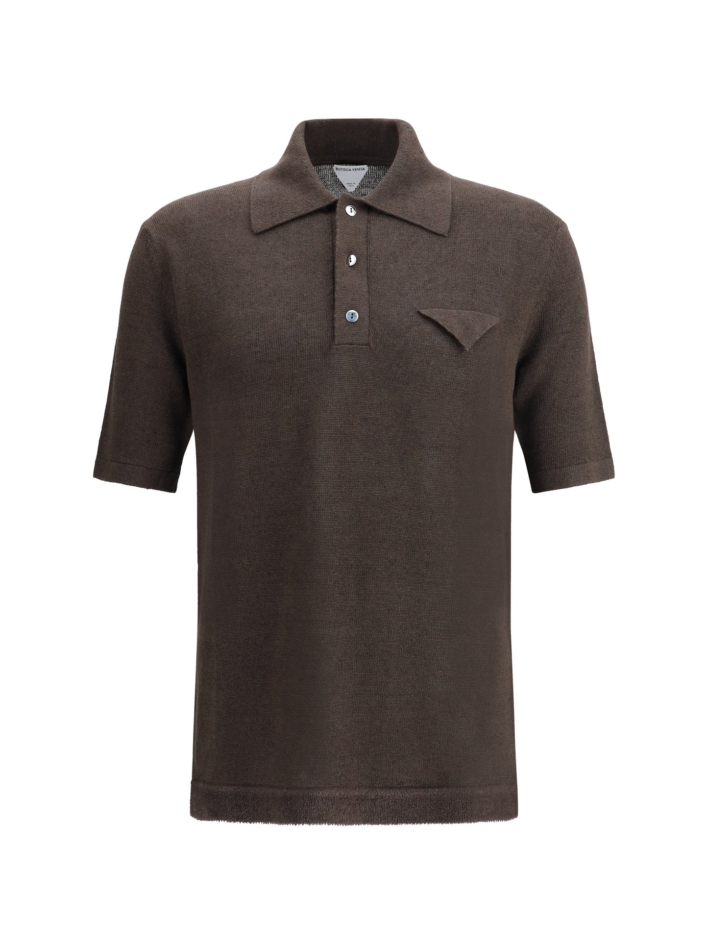 Bottega Veneta Men Linen Polo Shirt