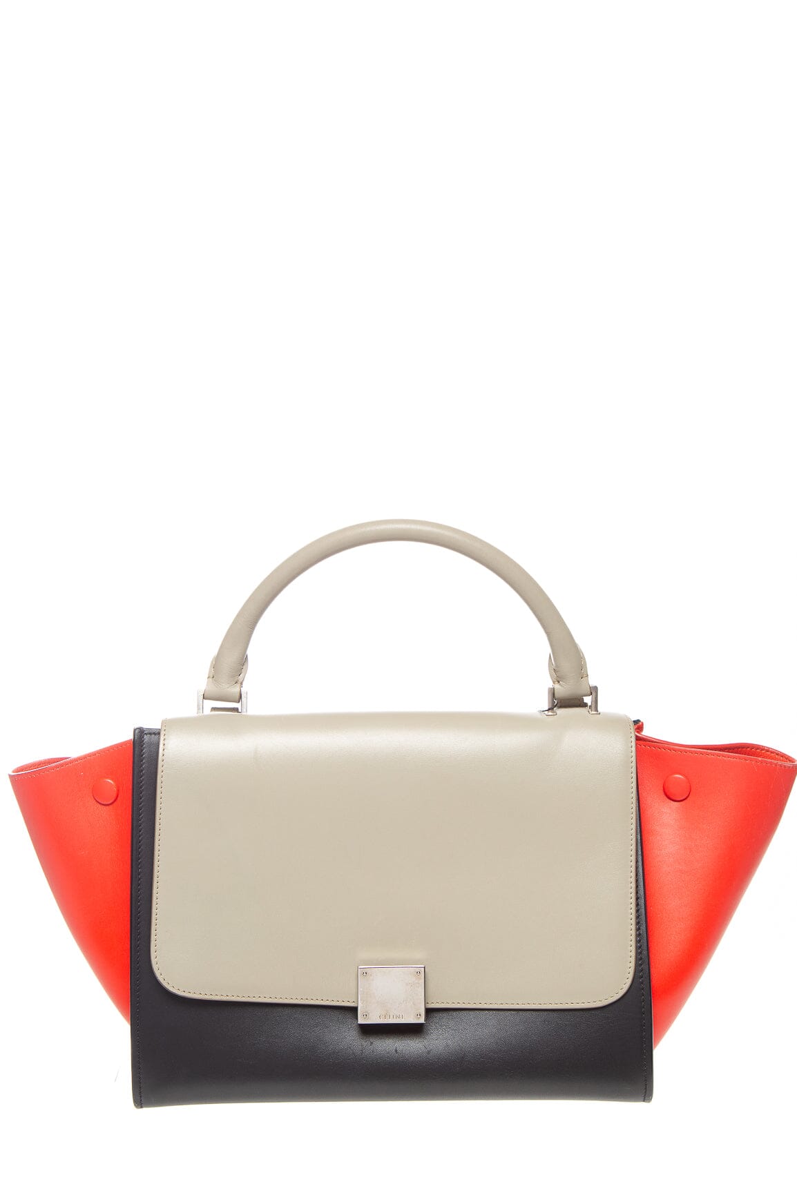 Celine Tri Color Leather Trapeze Handbag