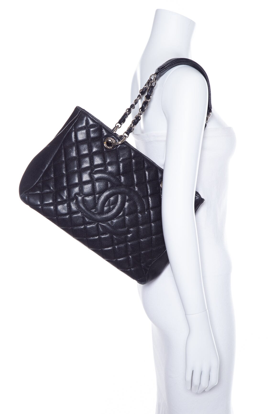 Chanel 2009/10 Black Caviar Grand Shopper Tote Handbag