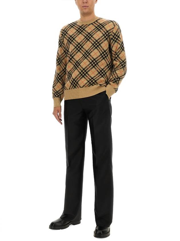 Burberry Check Cashmere Knit Top Sand