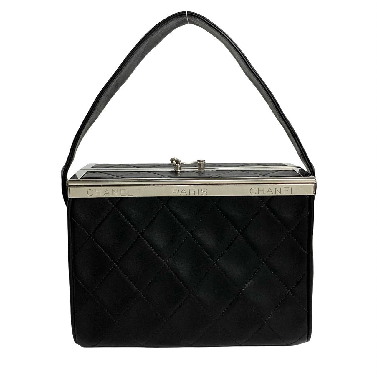 Chanel CC Quilted Frame Vanity Bag Leather Handbag