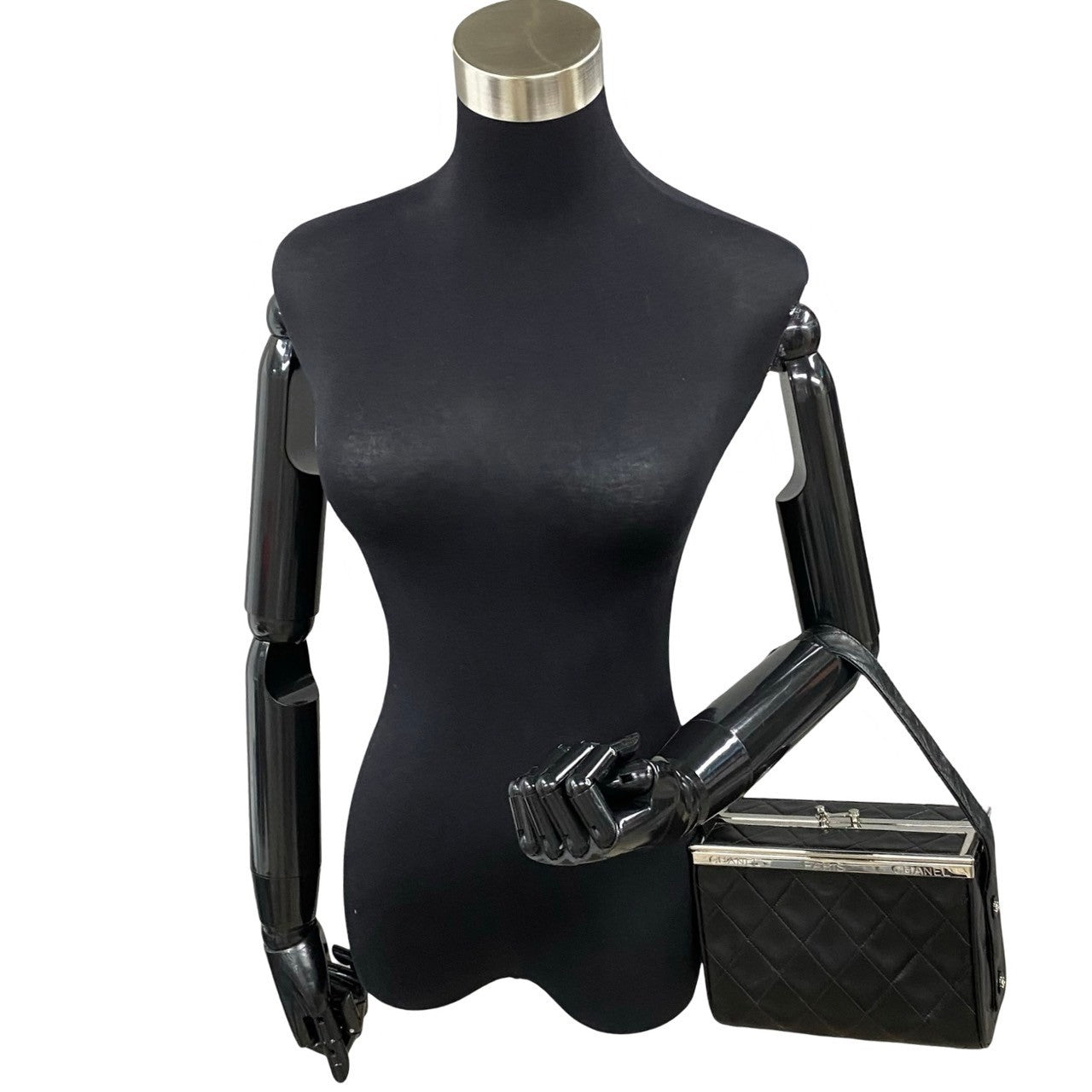 Chanel CC Quilted Frame Vanity Bag Leather Handbag