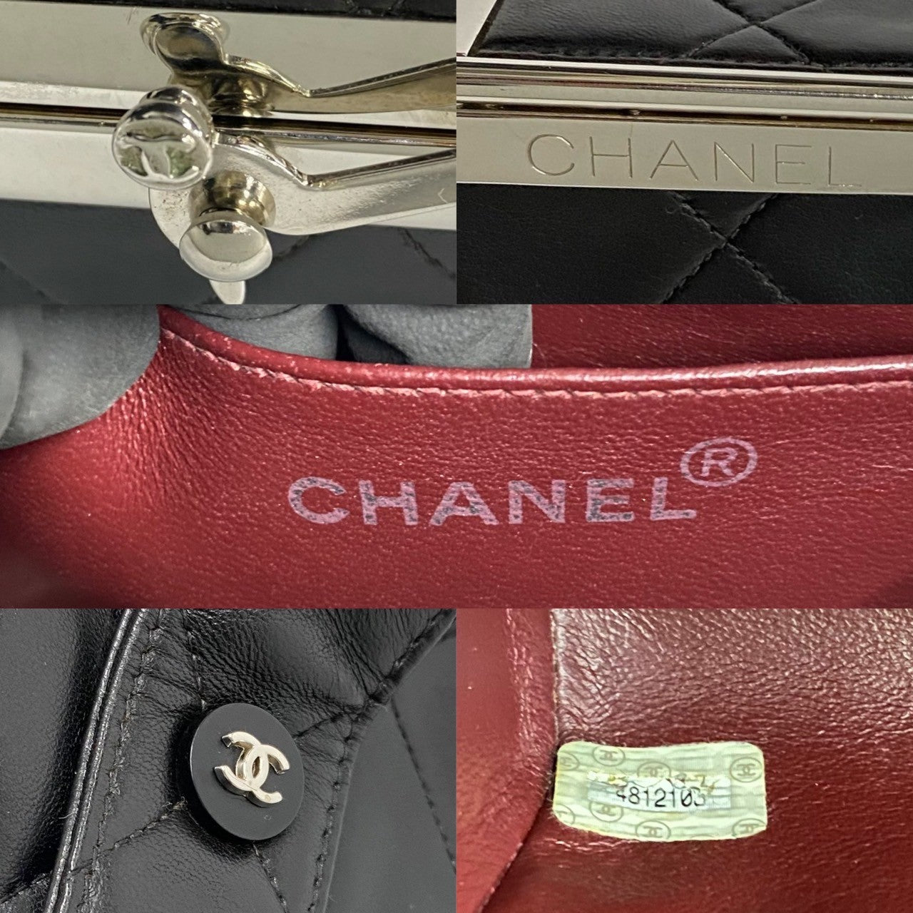 Chanel CC Quilted Frame Vanity Bag Leather Handbag