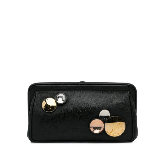 Black Bottega Veneta Mirror Lens Clutch Bag