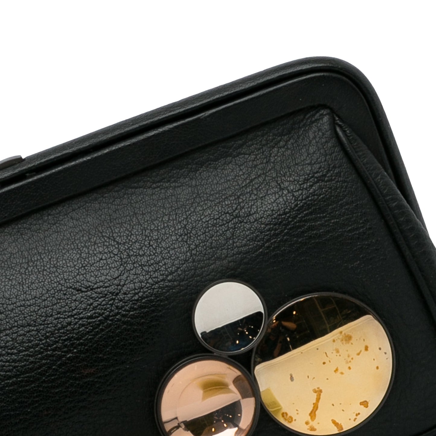 Black Bottega Veneta Mirror Lens Clutch Bag