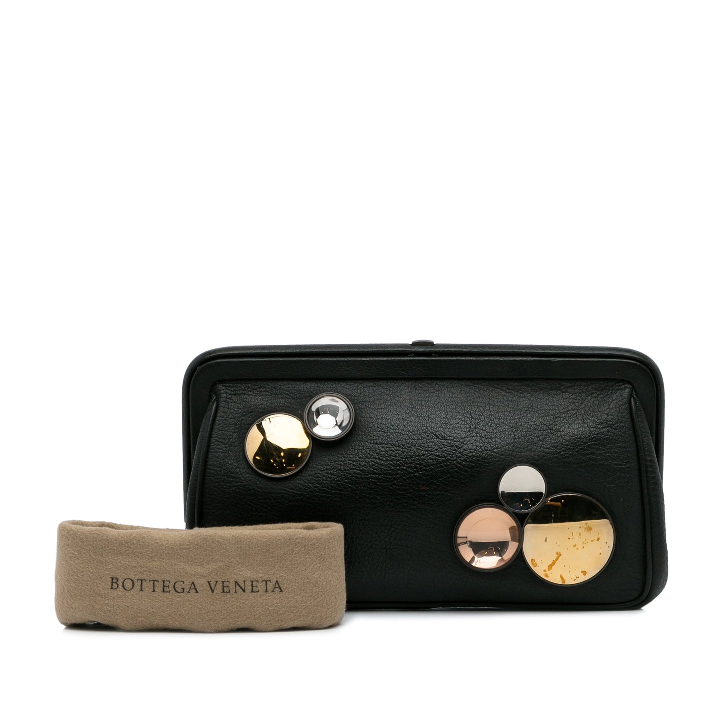 Black Bottega Veneta Mirror Lens Clutch Bag