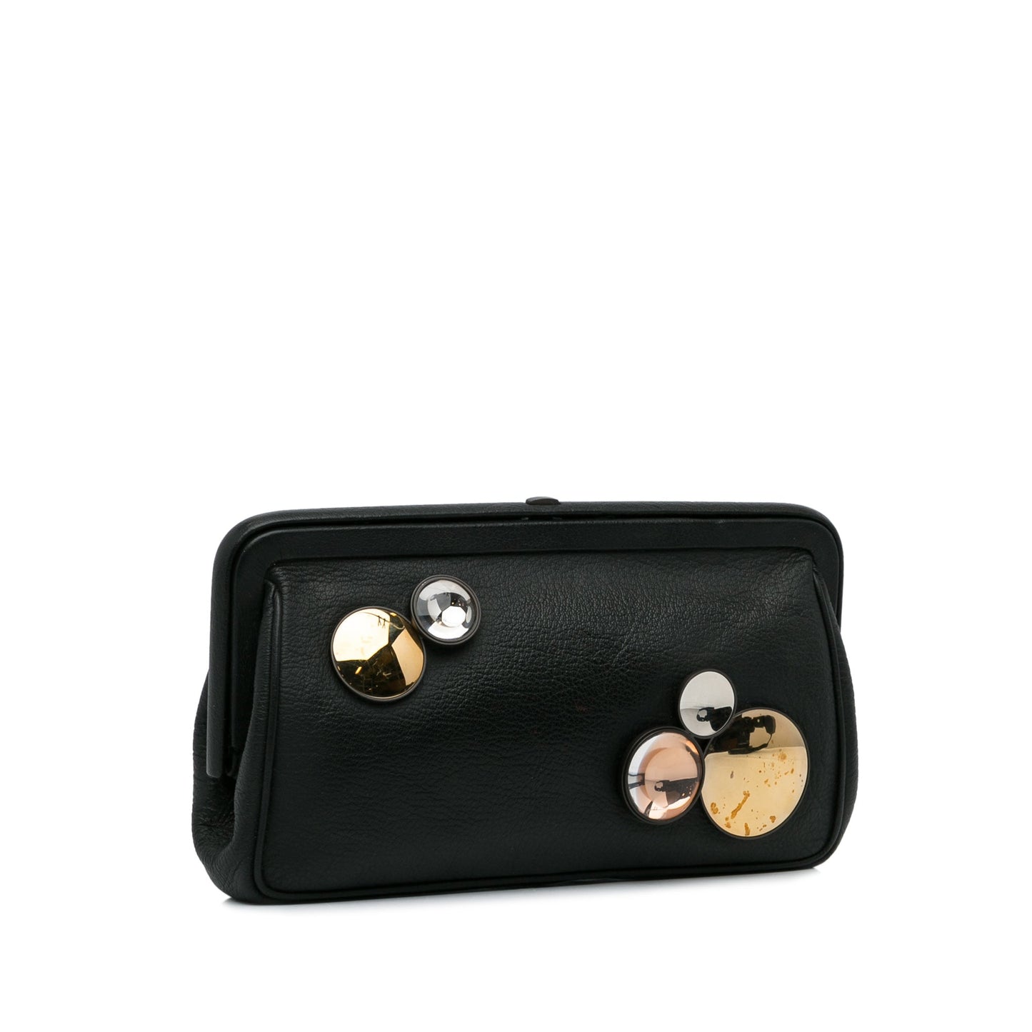 Black Bottega Veneta Mirror Lens Clutch Bag