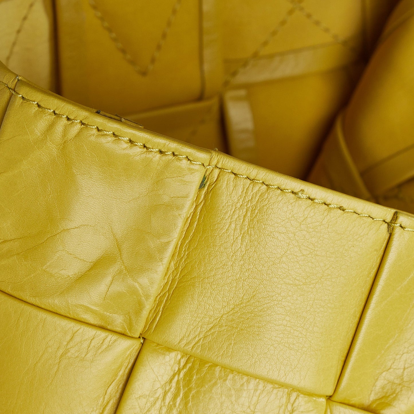 Yellow Bottega Veneta Maxi Nappa Intrecciato Cassette Tote