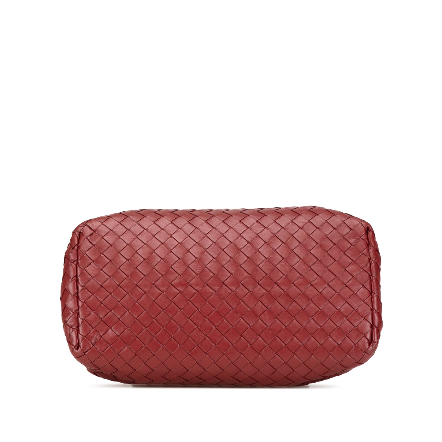 Red Bottega Veneta Mini Nappa Intrecciato Roma Satchel
