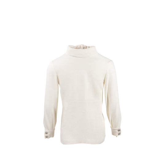 CHANEL Size 34 22C Runway Silk Crepe Blouse White