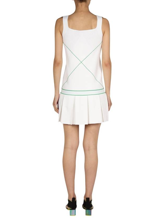 Bottega Veneta Paraket Stitch Sleeveless Tennis Midi Dress White
