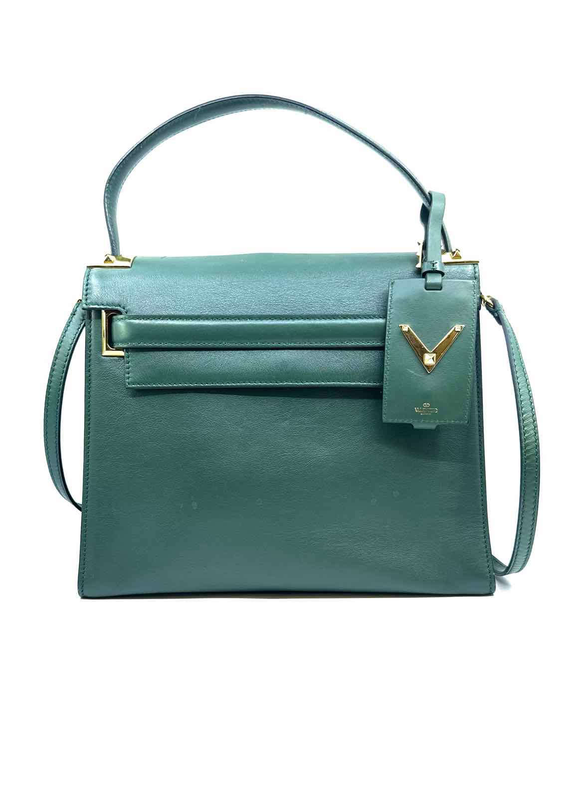 VALENTINO Forest Green Leather Handbag
