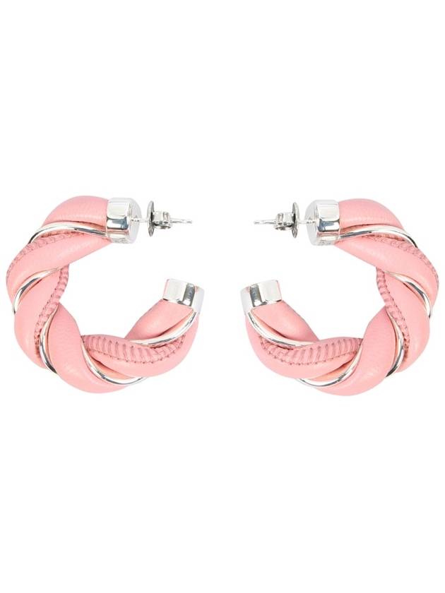 Bottega Veneta twisted hoop earrings pink
