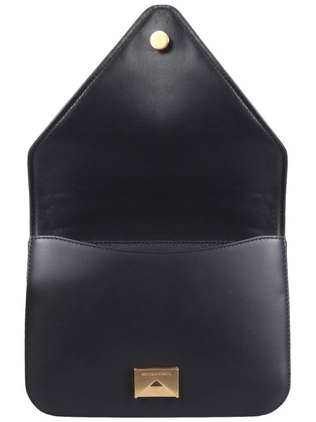 Bottega Veneta Mounted Chain Shoulder Bag Black