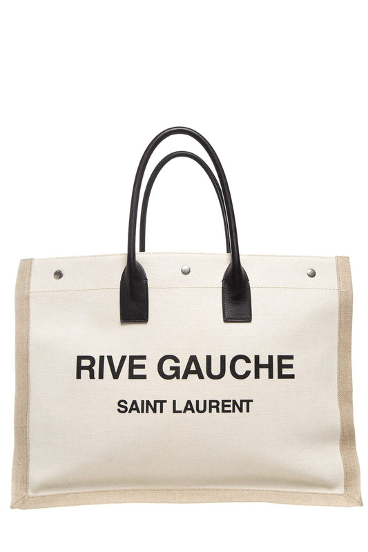 Saint Laurent Cream and Beige Rive Gauche Tote