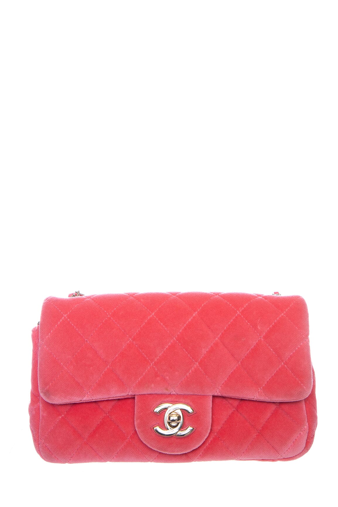 Chanel Hot Pink Velvet Matelasse Pearl Crush Cross-Body