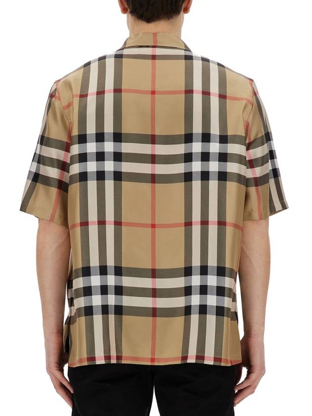 Burberry Vintage Check Silk Short Sleeve Shirt Archive Beige