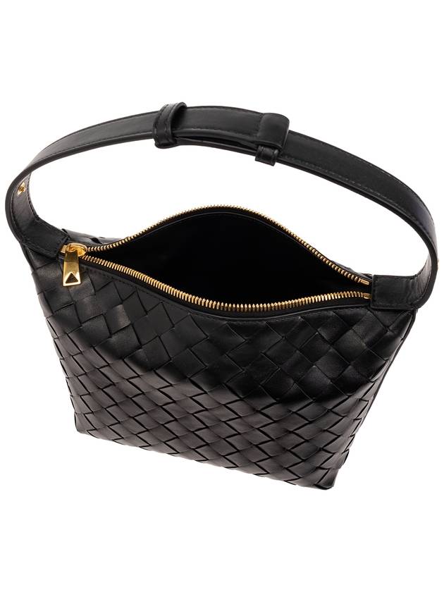 Bottega Veneta Intrecciato Small Leather Shoulder Bag Black