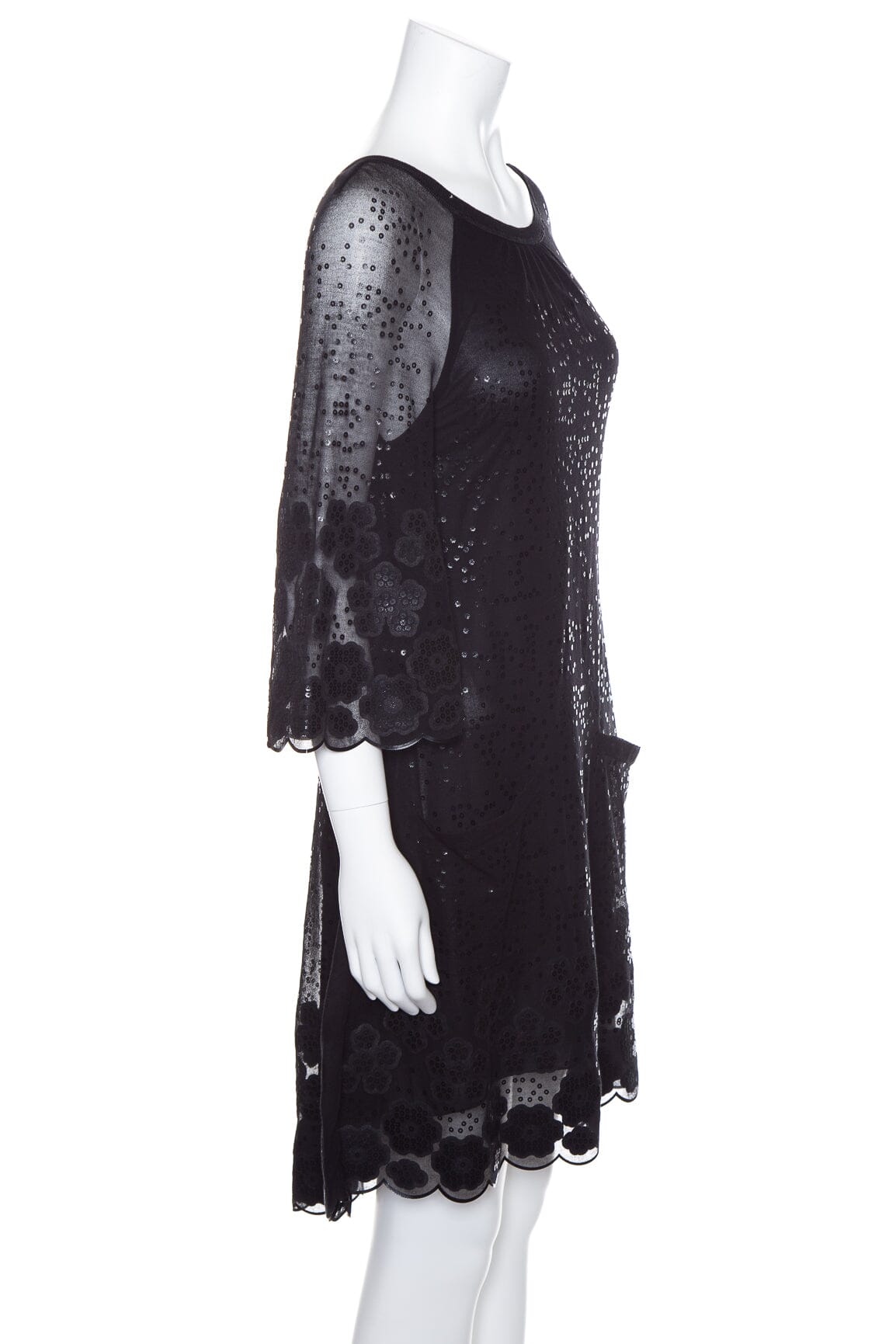 Chanel 2017 Black Mesh and Lace Motif Dress SZ 38 NWT