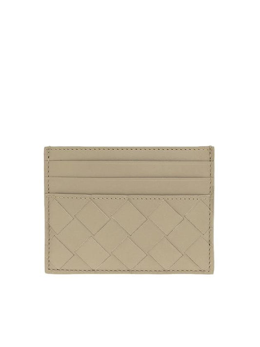 Bottega Veneta Intrecciato Leather Card Wallet Beige