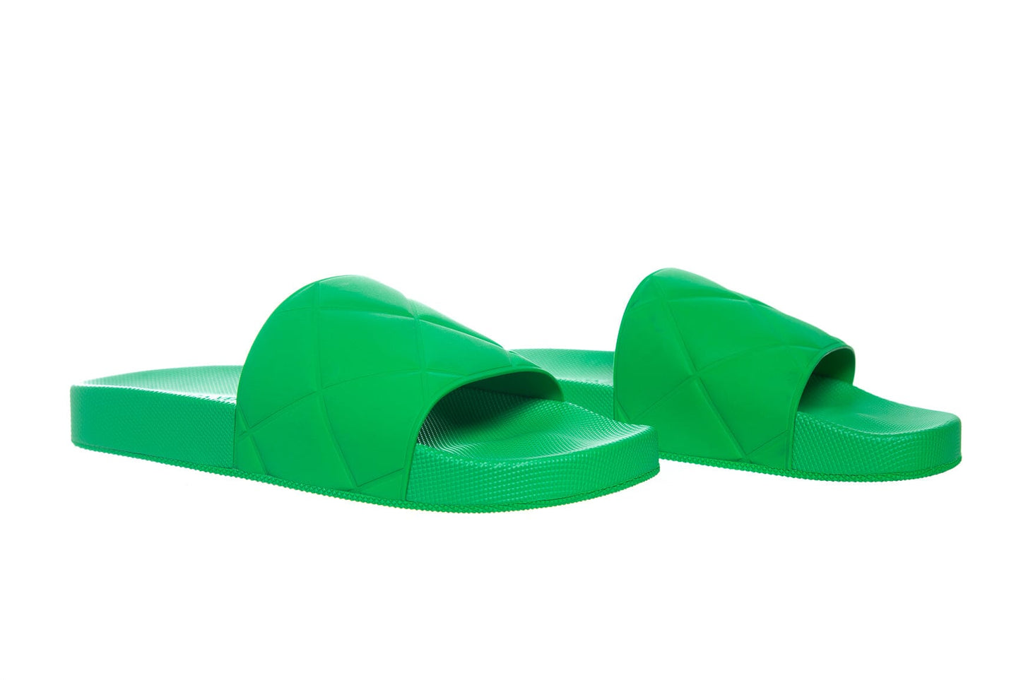 Bottega Veneta Green Rubber Slides SZ 40