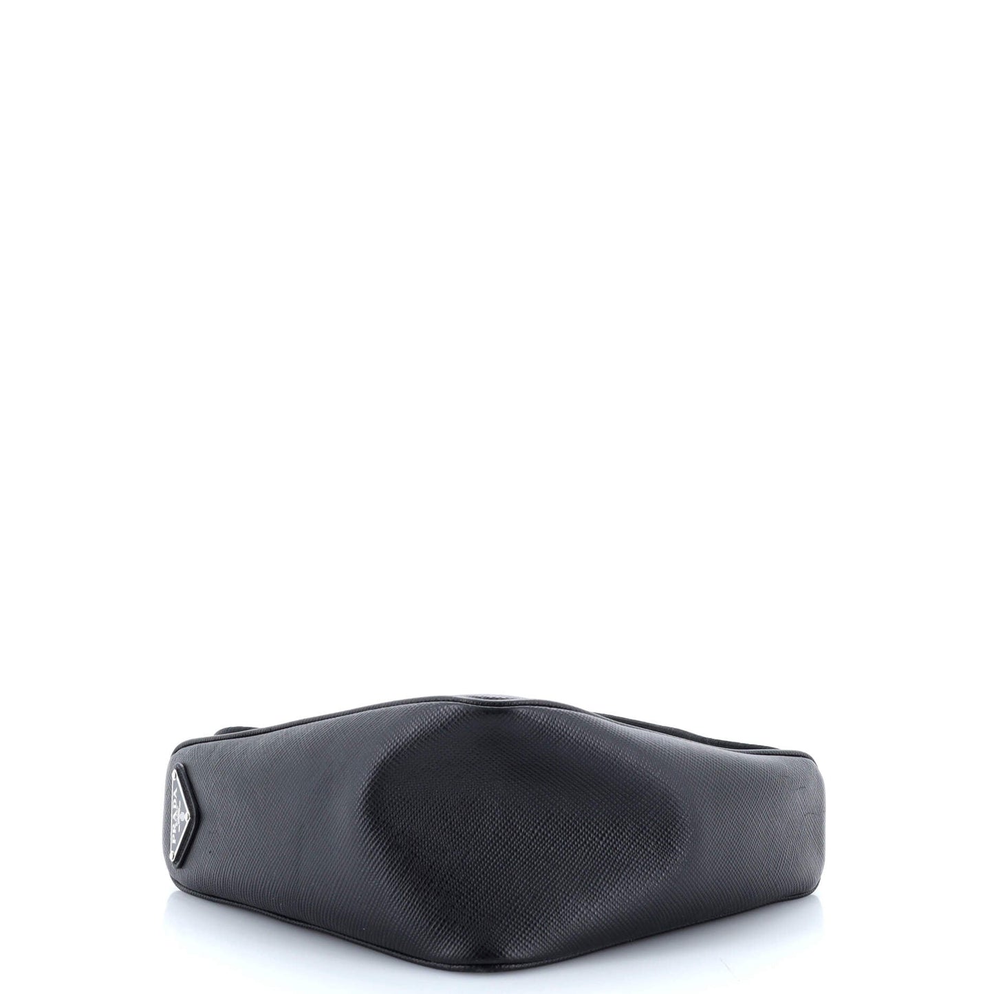 Triangle Logo Zip Crossbody Bag Leather Small