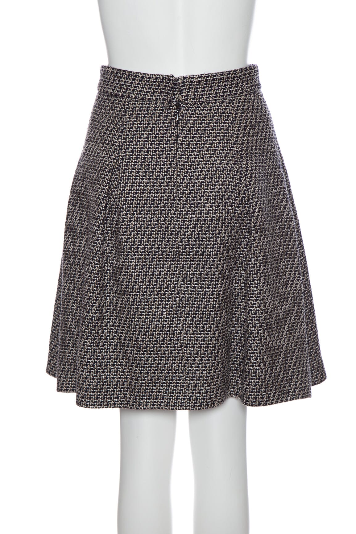 Chanel Black and Brown Tweed Flare Skirt SZ 36