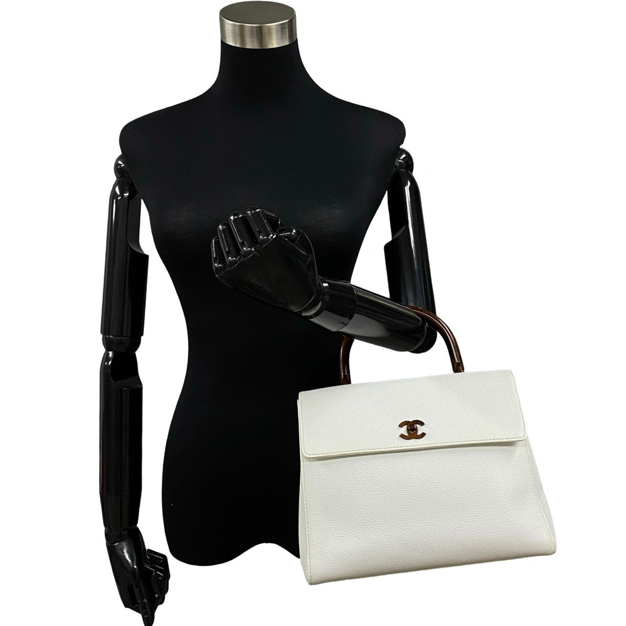 Chanel CC Caviar Top Handle Bag  Leather Handbag