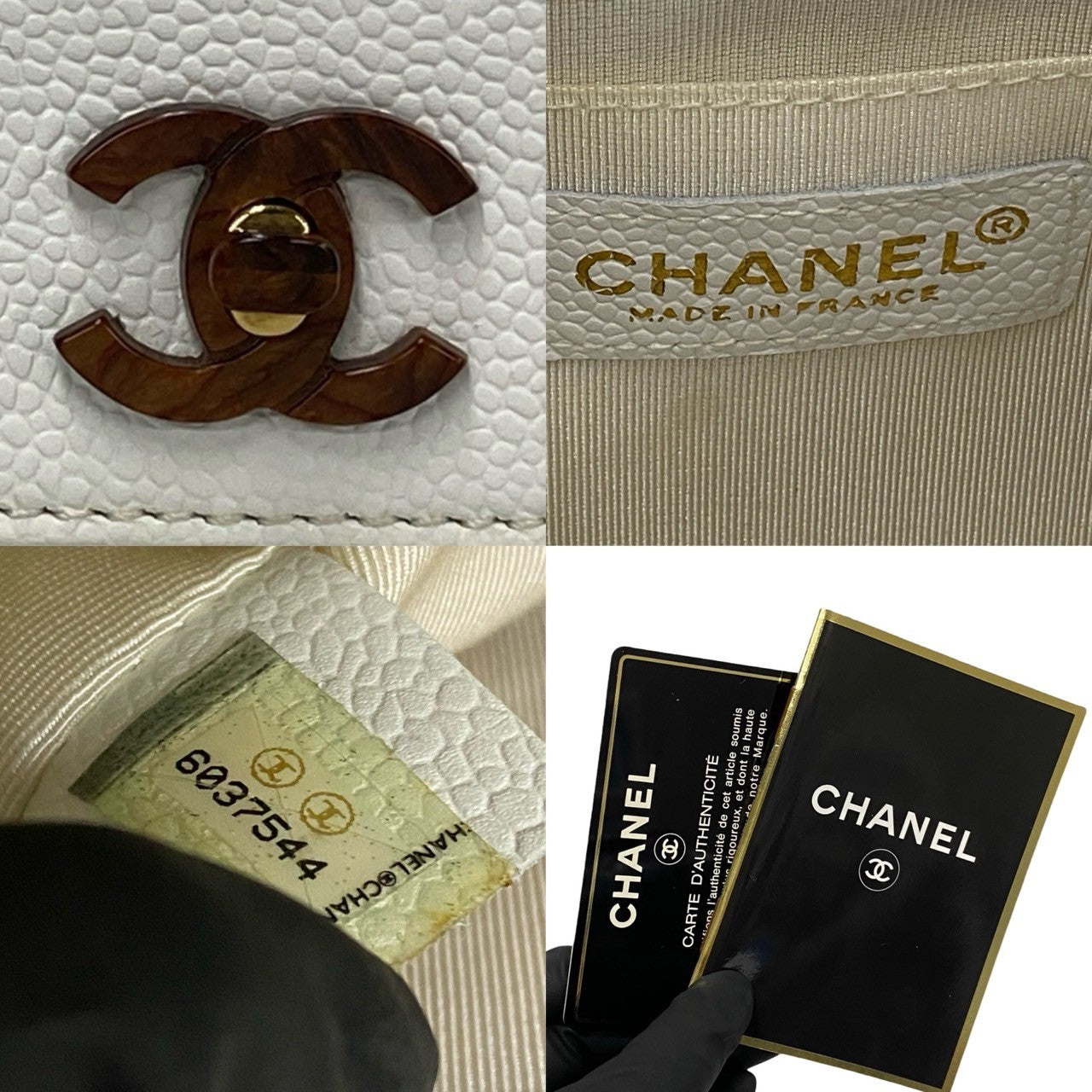 Chanel CC Caviar Top Handle Bag  Leather Handbag