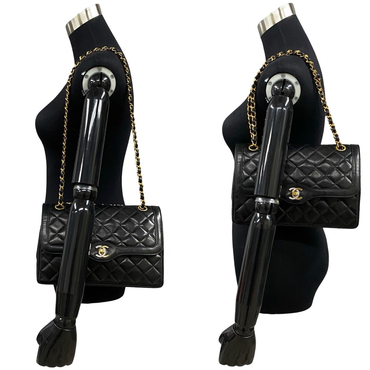 Chanel CC Paris Double Flap Bag  Leather Crossbody Bag